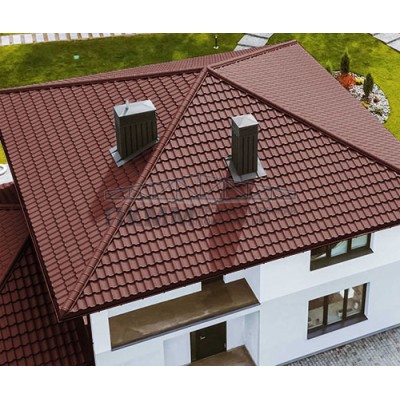 Четверник конька полукруглого 0,5 Satin RAL3009 с пленкой