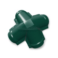 Четверник конька полукруглого 0,5 Satin Matt RAL6005 с пленкой