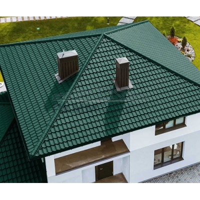 Четверник конька полукруглого 0,5 Satin Matt RAL6005 с пленкой