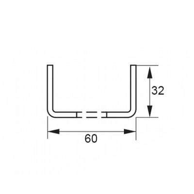 П-профиль перфорированный К235 60x32x2000, толщина 2,0 мм, горячеоцинкованный П-профиль перфорированный К235 60x32x2000, толщина 2,0 мм, горячеоцинкованный