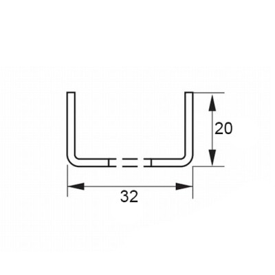 П-профиль перфорированный К347 32x20x3000, толщина 2,0 мм, оцинкованный
