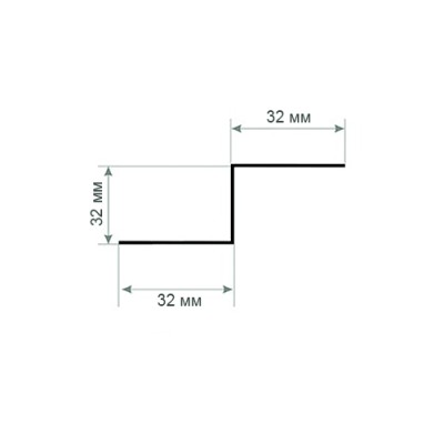 Z-профиль перфорированный К241 62x32x3000, толщина 1,5 мм, из нержавеющей стали