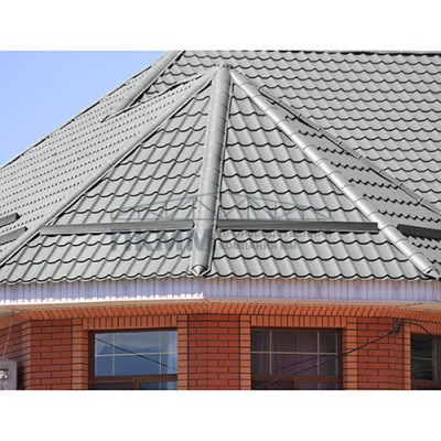 Планка конька круглого R110х2000-0.5 Призма RAL9006