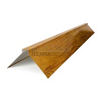 Планка конька плоского 190х190х2000-0.5 ECOSTEEL_T Золотой Дуб