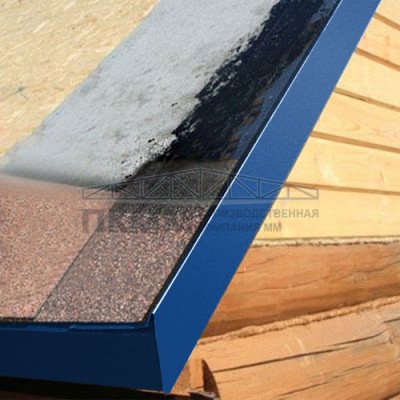 Планка ветровая двойная завальцовка 60х30х90 0,5 Satin RAL5005 с пленкой