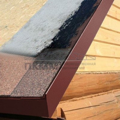 Планка ветровая двойная завальцовка 60х30х90 0,5 Satin RAL3009 с пленкой