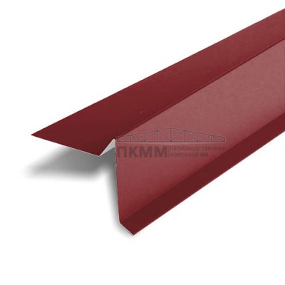 Планка ветровая двойная завальцовка 60х30х90 0,5 Satin RAL3011 с пленкой