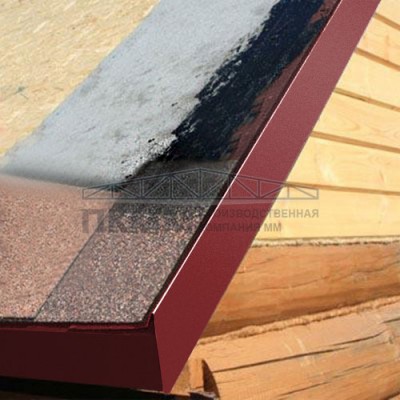 Планка ветровая двойная завальцовка 60х30х90 0,5 Satin RAL3011 с пленкой