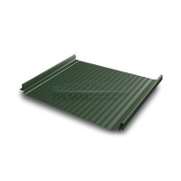 Кликфальц Pro Gofr Grand Line 0,5 GreenCoat Pural BT с пленкой на замках RR 11 темно-зеленый (RAL 6020 хромовая зелень)