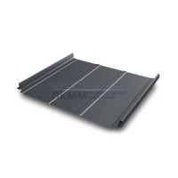 Кликфальц Pro Line Grand Line 0,5 GreenCoat Pural Matt с пленкой на замках RR 23 темно-серый (RAL 7024 мокрый асфальт)