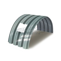 Арочное укрытие для конвейеров из профлиста Н75ПГ-800, 0,5, нержавеющий Арочное укрытие для конвейеров из профлиста Н75ПГ-800, 0,5, нержавеющий