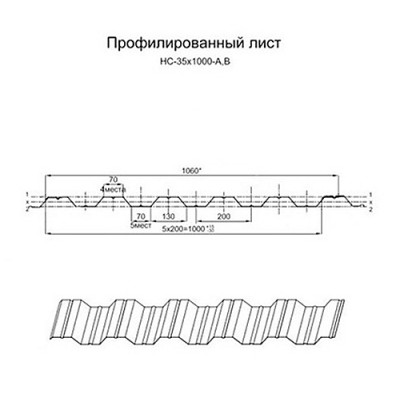 Арочное укрытие для конвейеров из профлиста НС35ПГ-1060, 0,7, оцинкованный