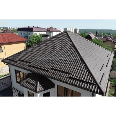 Металлочерепица Монтеррей-0.5 RAL8019 Viking-E
