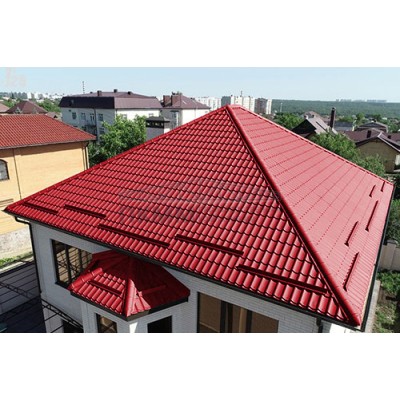 Металлочерепица Монтеррей-0.45 RAL3020 Полиэстер