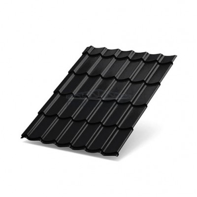 Металлочерепица Супермонтеррей-0.5 RAL9005 PURMAN