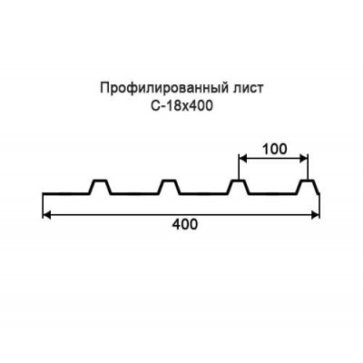 Профнастил С18-0,35-400 мм оцинкованный
