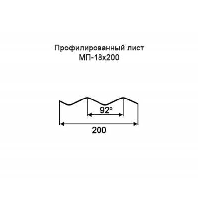 Профнастил МП18-0,4-200 мм оцинкованный