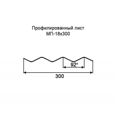 Профнастил МП18-0,4-300 мм оцинкованный