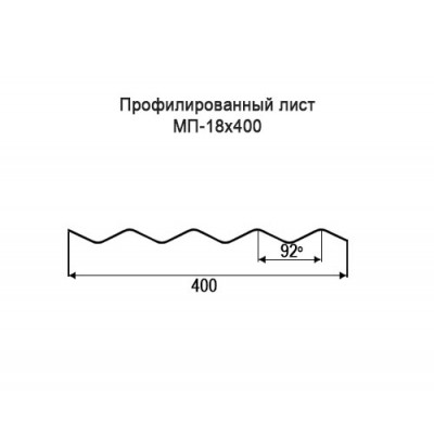 Профнастил МП18-0,4-400 мм оцинкованный