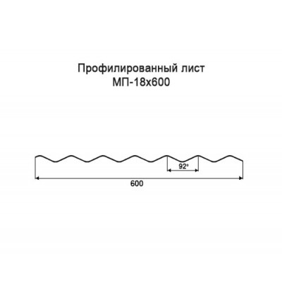 Профнастил МП18-0,4-600 мм оцинкованный