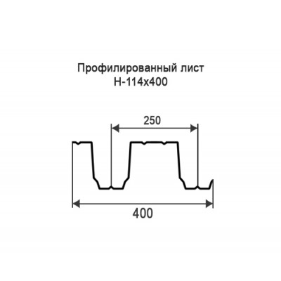 Профнастил Н114-0,4-400 мм оцинкованный