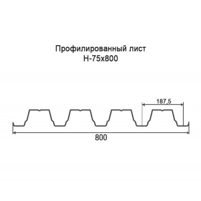 Профнастил Н75-0,65-800 мм оцинкованный