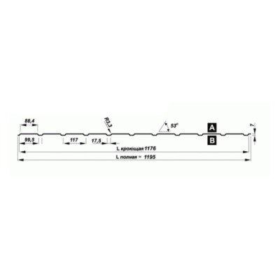 Перфорированный профилированный лист Т7-1176-0,6 Оцинкованный