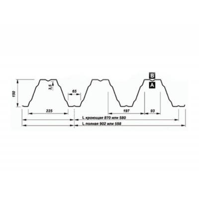 Перфорированный профилированный лист Т150-870/Т150-580 Оцинкованный-1,5