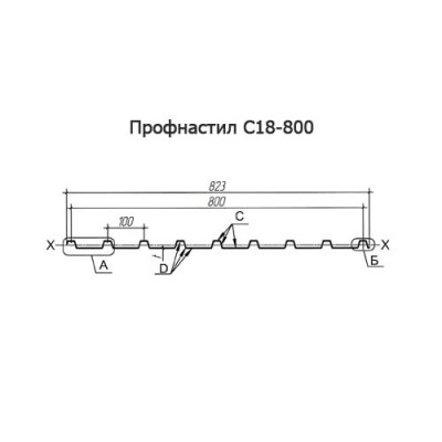 Профнастил оцинкованный С18-800-0.45 цена за пог.м