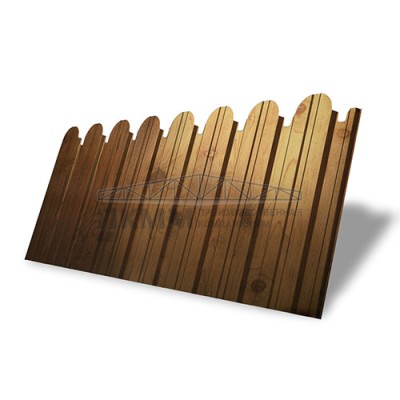 Профнастил фигурный С10В-1150-0,45 Print Elite с пленкой Nutwood
