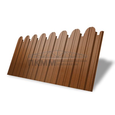 Профнастил фигурный С10В-1150-0,5 Quarzit с пленкой Cuprum Steel