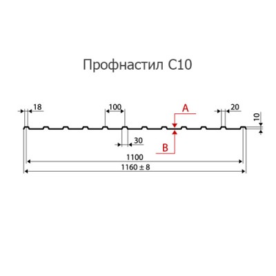 Профнастил С10-1160-0.4 RAL7004 Полиэстер