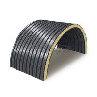 Арочные сэндвич-панели пенополиизоцианурат, ширина 1000 мм, толщина 200 мм, 0.5/0.5, RAL7024