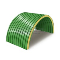 Арочные сэндвич панели пенополиуретан, ширина 1200 мм, толщина 30 мм, 0.5/0.5, RAL6018