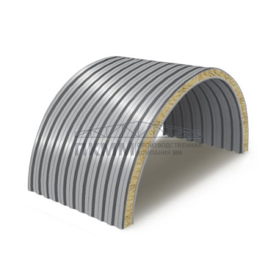 Арочные сэндвич-панели минеральная вата, ширина 1200 мм, толщина 10 мм, 0.5/0.5, RAL7004 Арочные сэндвич-панели минеральная вата, ширина 1200 мм, толщина 10 мм, 0.5/0.5, RAL7004