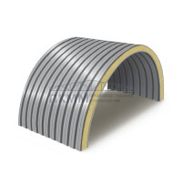 Арочные сэндвич-панели пенополиизоцианурат, ширина 1000 мм, толщина 120 мм, 0.5/0.5, RAL7004