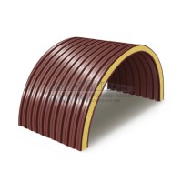 Арочные сэндвич панели пенополиуретан, ширина 1000 мм, толщина 10 мм, 0.5/0.5, RAL3009