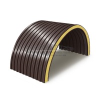 Арочные сэндвич панели пенополиуретан, ширина 1200 мм, толщина 10 мм, 0.5/0.5, RAL8017