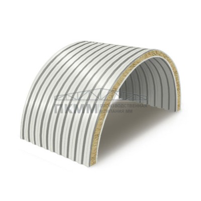 Арочные сэндвич-панели минеральная вата, ширина 1200 мм, толщина 10 мм, 0.5/0.5, RAL9003 Арочные сэндвич-панели минеральная вата, ширина 1200 мм, толщина 10 мм, 0.5/0.5, RAL9003