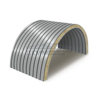 Арочные сэндвич-панели минеральная вата, ширина 1000 мм, толщина 10 мм, 0.5/0.5, RAL9006