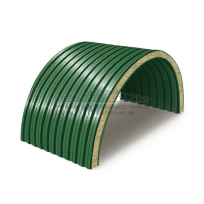 Арочные сэндвич-панели минеральная вата, ширина 1200 мм, толщина 10 мм, 0.5/0.5, RAL6002 Арочные сэндвич-панели минеральная вата, ширина 1200 мм, толщина 10 мм, 0.5/0.5, RAL6002