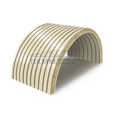 Арочные сэндвич-панели минеральная вата, ширина 1200 мм, толщина 10 мм, 0.5/0.5, RAL1015 Арочные сэндвич-панели минеральная вата, ширина 1200 мм, толщина 10 мм, 0.5/0.5, RAL1015