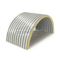 Арочные сэндвич-панели пенополиизоцианурат, ширина 1200 мм, толщина 60 мм, 0.5/0.5, RAL9002