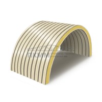 Арочные сэндвич панели пенополиуретан, ширина 1200 мм, толщина 10 мм, 0.5/0.5, RAL1015