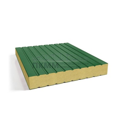 Сэндвич-панели без замков пенополиуретан, ширина 1200 мм, толщина 10 мм, 0.5/0.5, RAL6002