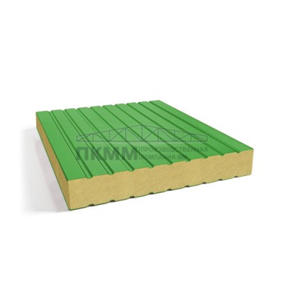 Сэндвич-панели без замков пенополиуретан, ширина 1000 мм, толщина 10 мм, 0.5/0.5, RAL6018