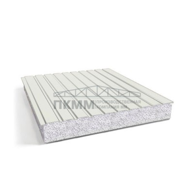 Двухслойные сэндвич-панели пенополистирол, 0.5, ширина 1200 мм, толщина 40 мм, RAL9003