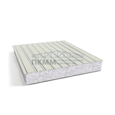 Двухслойные сэндвич-панели пенополистирол, 0.5, ширина 1200 мм, толщина 40 мм, RAL9002