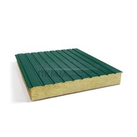 Двухслойные сэндвич-панели минеральная вата, 0.5, ширина 1200 мм,толщина 10 мм, RAL6005