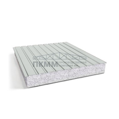 Двухслойные сэндвич-панели пенополистирол, 0.5, ширина 1200 мм, толщина 10 мм, RAL7047